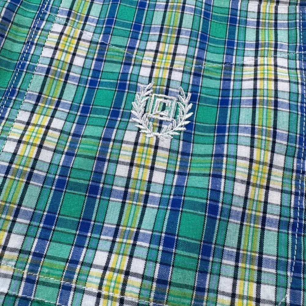Chaps Easy Care Plaid Button Down Shirt Men’s Large Short Sleeve - Picture 2 of 6